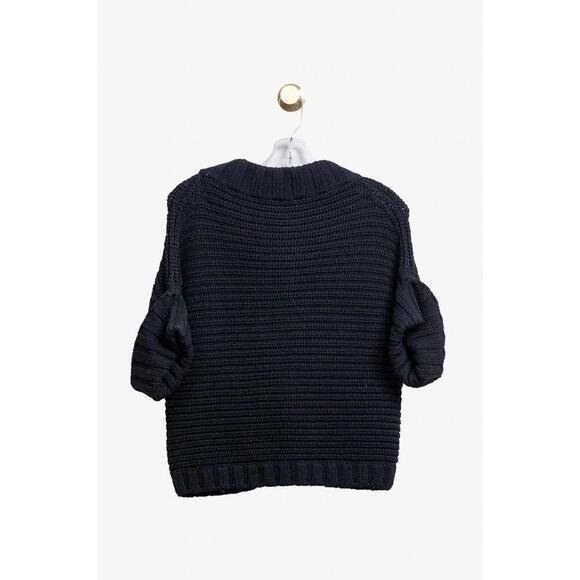 MaxMara Black Chunky Knit Beaded Embroider Cardigan Wool/Bead - Picture 2 of 3